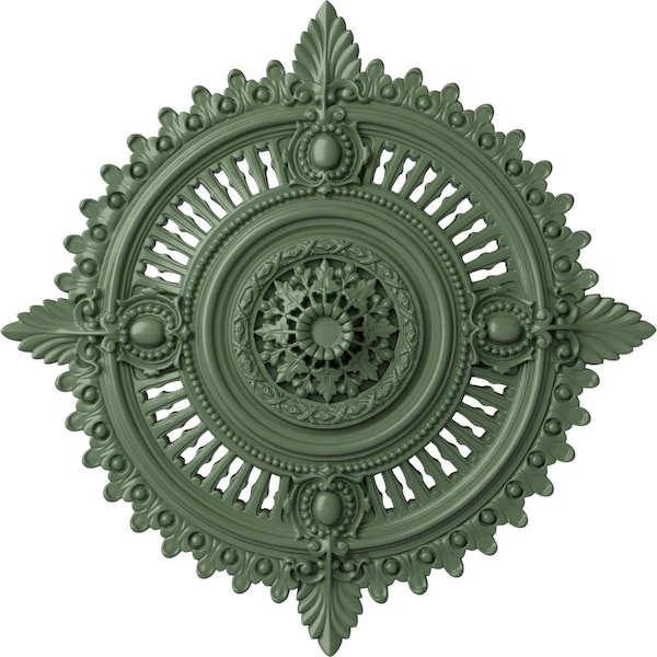 Ekena Millwork Haylynn Ceiling Medallion (Fits Canopies up to 1 1/4"), 29 1/8"OD x 1 1/4"ID x 4"P, Athenian Green CM29HYAGF - main
